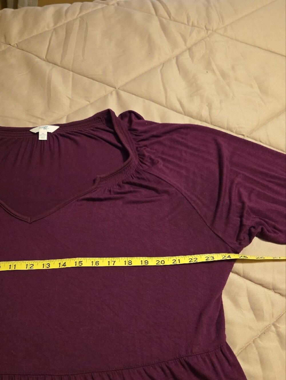 Terra & Sky Plum Long Sleeve Peplum Top - Picture 3 of 7